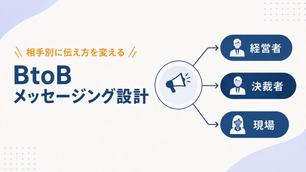 BtoBメッセージング設計｜経営者・現場・決裁者に伝わる訴求の作り方